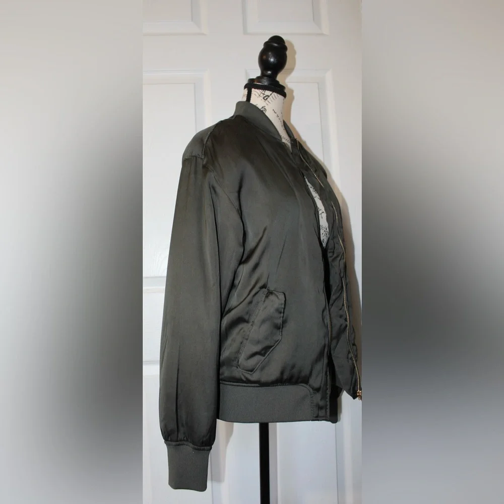 Army Green Bomber Jacket - Picture 3 of 7